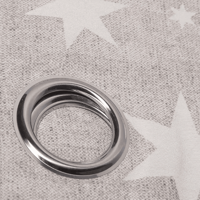 Cortina Argollas Lona Española Estrellas 2.25 cm Beige 3