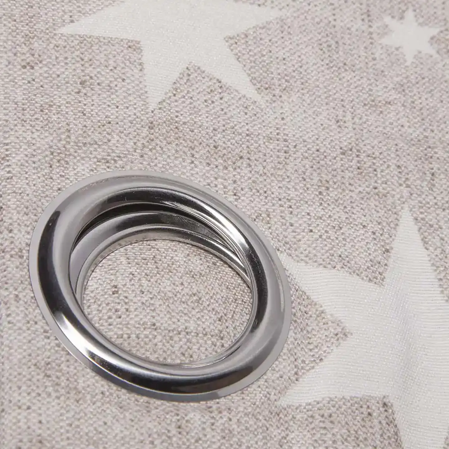 Cortina Argollas Lona Española Estrellas 2.25 cm BEIGE 3