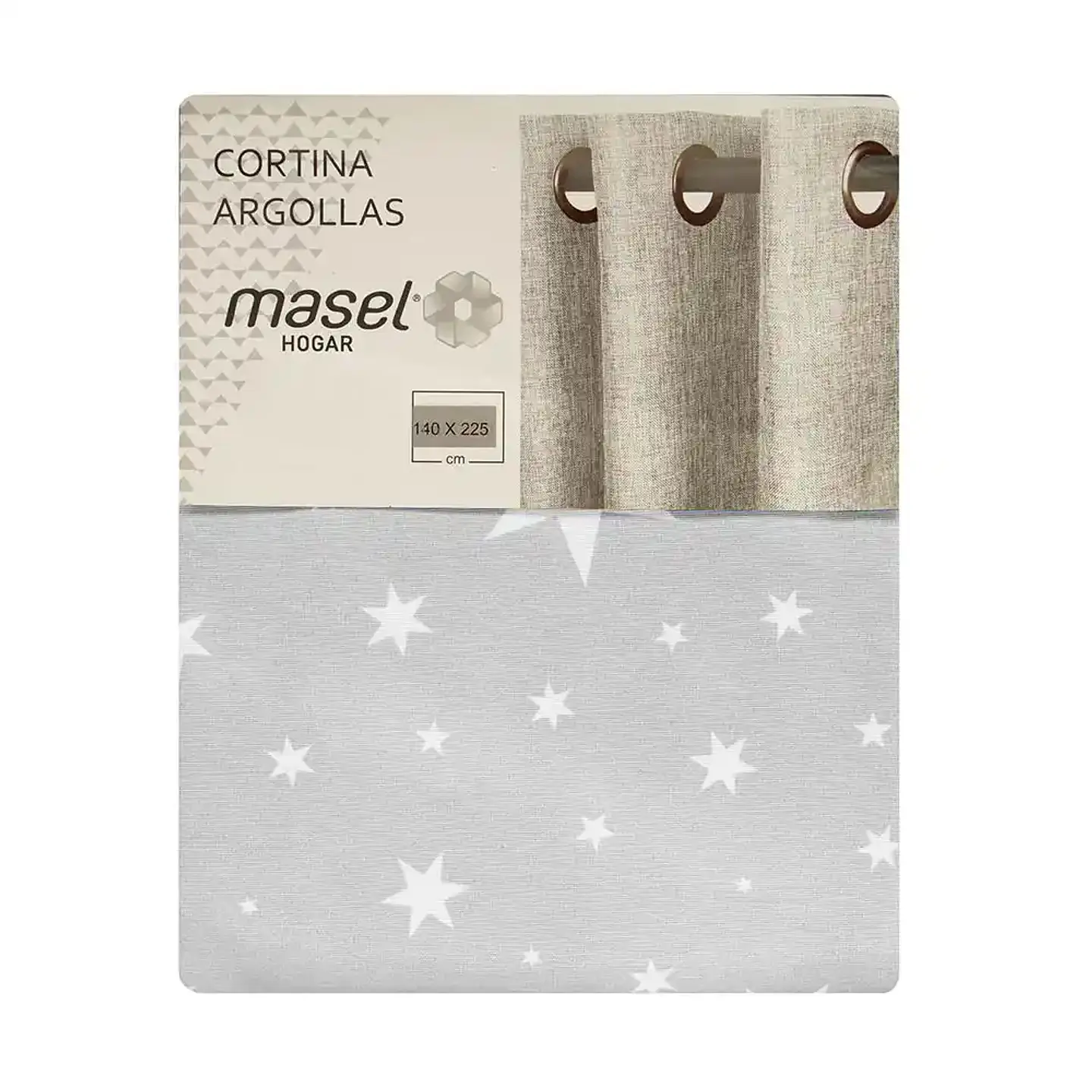 Cortina Argollas Lona Española Estrellas 2.25 cm GREY 2