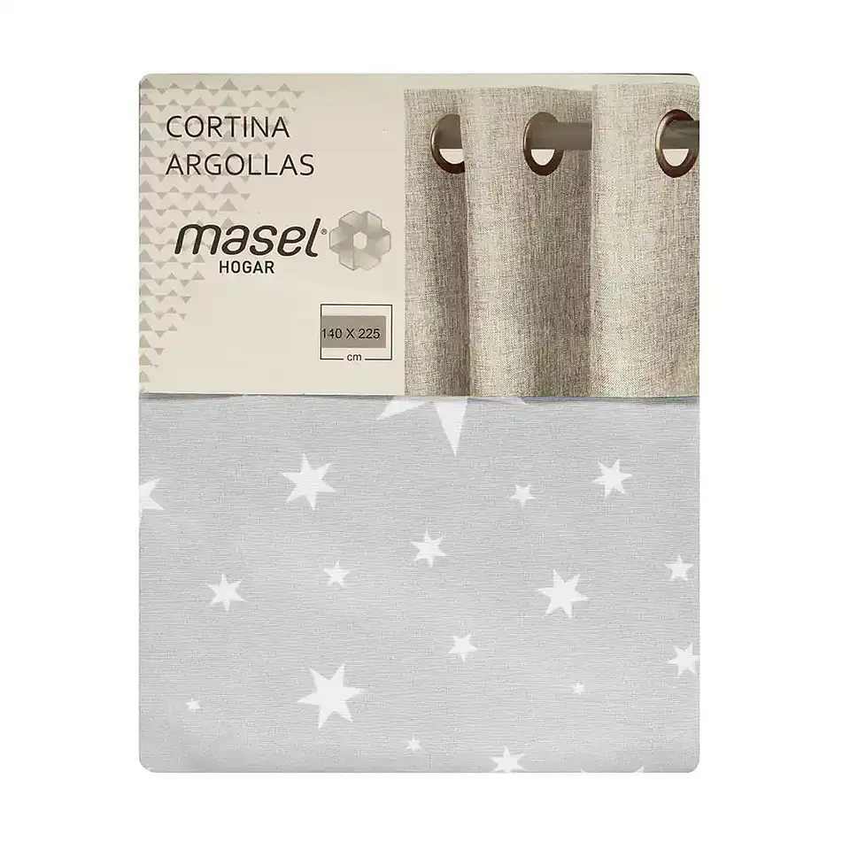 Cortina Argollas Lona Española Estrellas 2.25 cm GREY 2