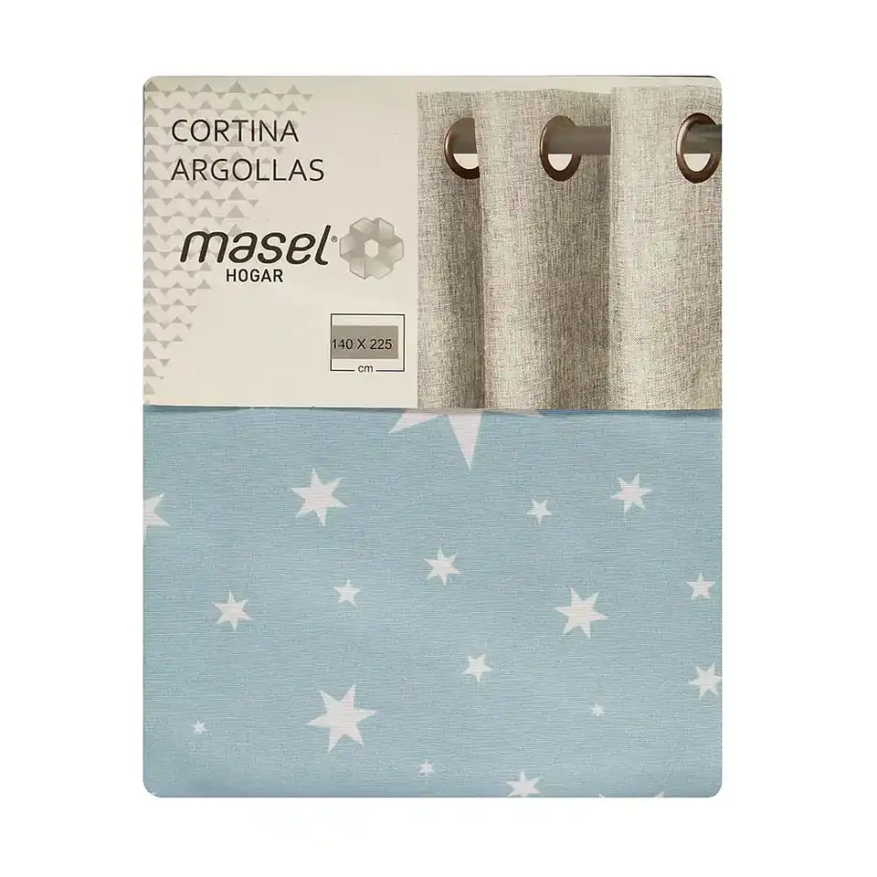 Cortina Argollas Lona Española Estrellas 2.25 cm JADE 2