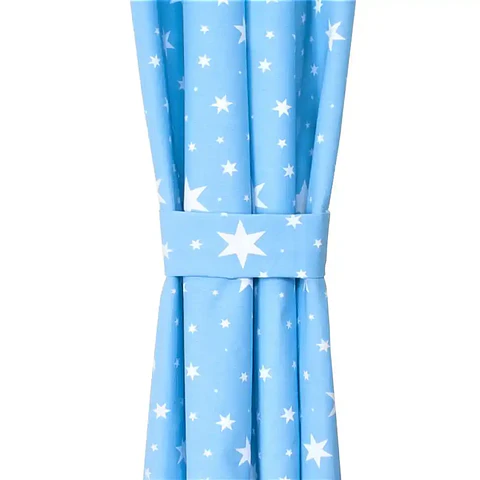 Cortina Argollas Lona Española Estrellas 2.25 cm LIGHT BLUE
