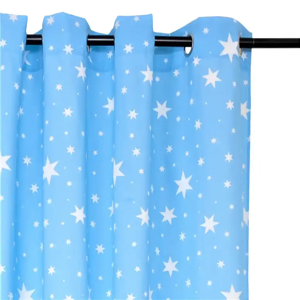Cortina Argollas Lona Española Estrellas 2.25 cm LIGHT BLUE 1