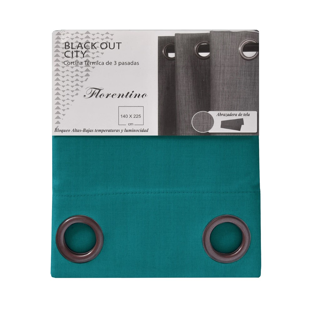Cortina Black Out City Turquesa 3