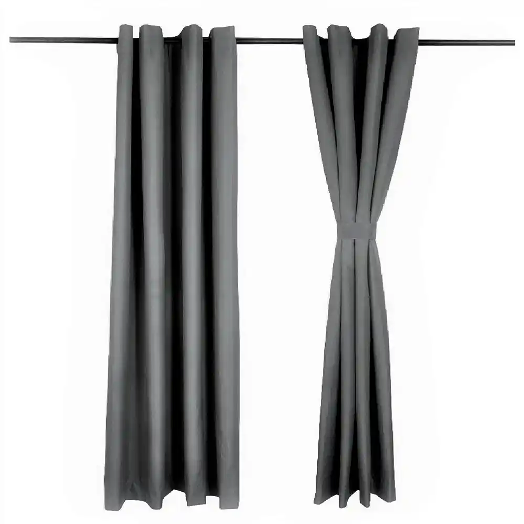 Set Cortina Black Out Microfibra Dark Grey 2