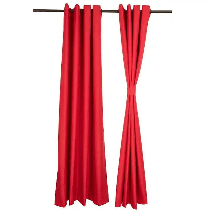 Set Cortina Black Out Microfibra Red 2