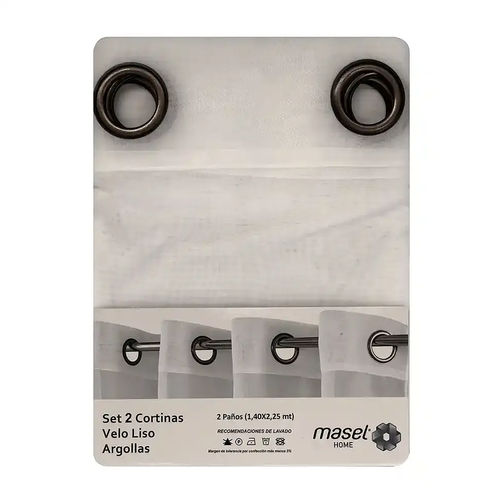 Cortinas Argollas Velo Liso Set 2 pzas 1.40 x 2.25 WHITE 4