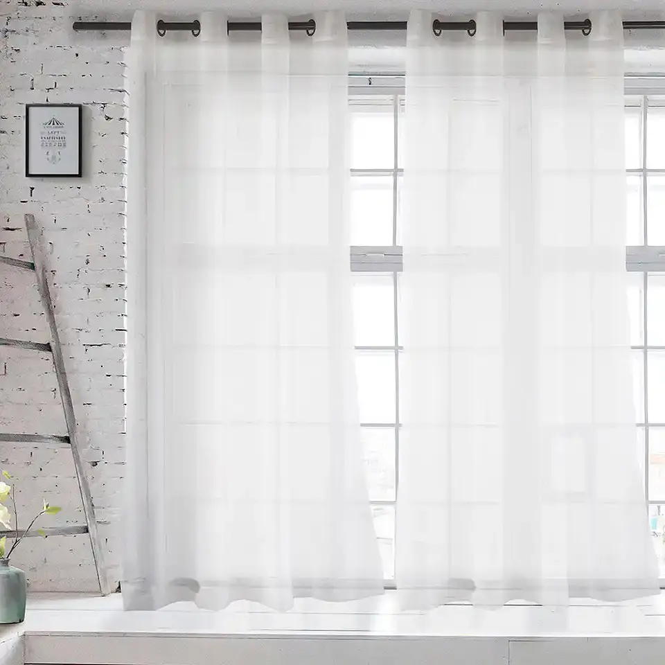 Cortinas Argollas Velo Liso Set 2 pzas 1.40 x 2.25 WHITE 1
