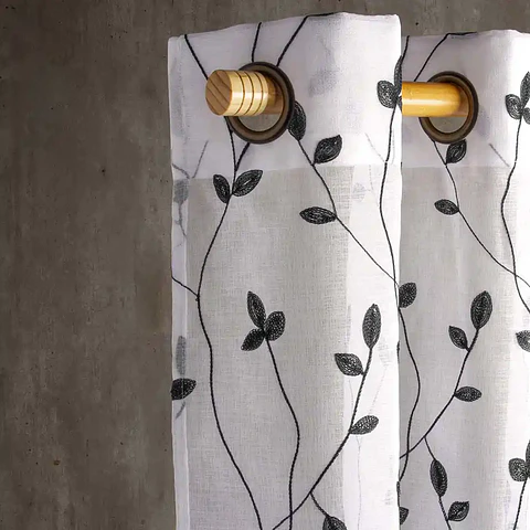 Set 2 Velos Bordados Teresita  Negro 140x225