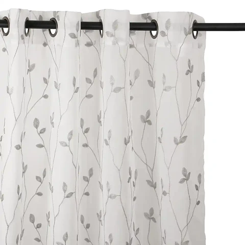 Set 2 Velos Bordados Teresita Gris  140x225