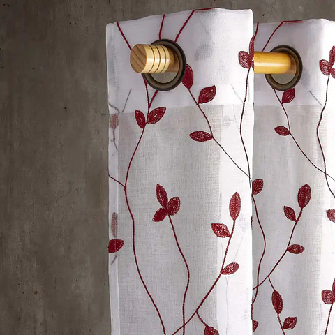 Set 2 Velos Bordados Teresita Roja 140x225