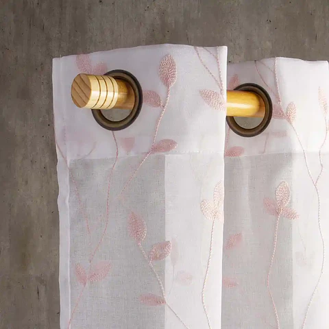 Set 2 Velos Bordados Teresita Rosado 140x225