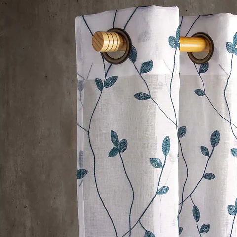 Set 2 Velos Bordados Teresita Turquesa 140x225