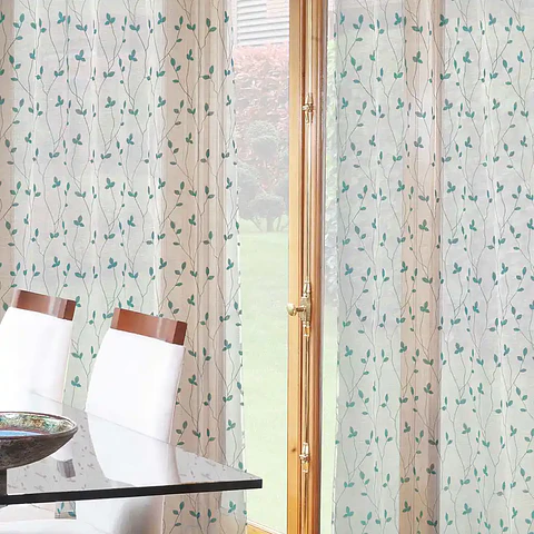 Set 2 Velos Bordados Teresita Turquesa 140x225