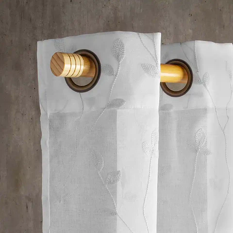 Set 2 Velos Bordados Teresita Blanco 140x225