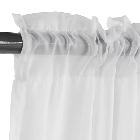 Cortina Set 2 Velos Pasa tubo Blanco 140x225