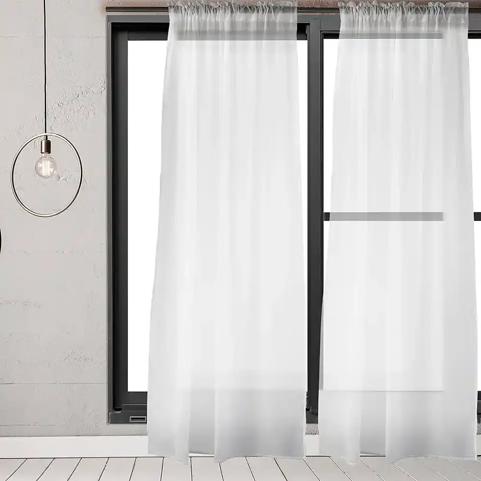 Cortina Set 2 Velos Pasa tubo Blanco 140x225 4