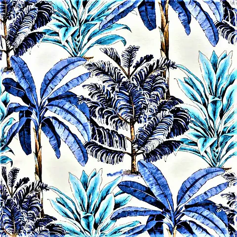 Cojín Lona Palmeras Azul 50x50cm