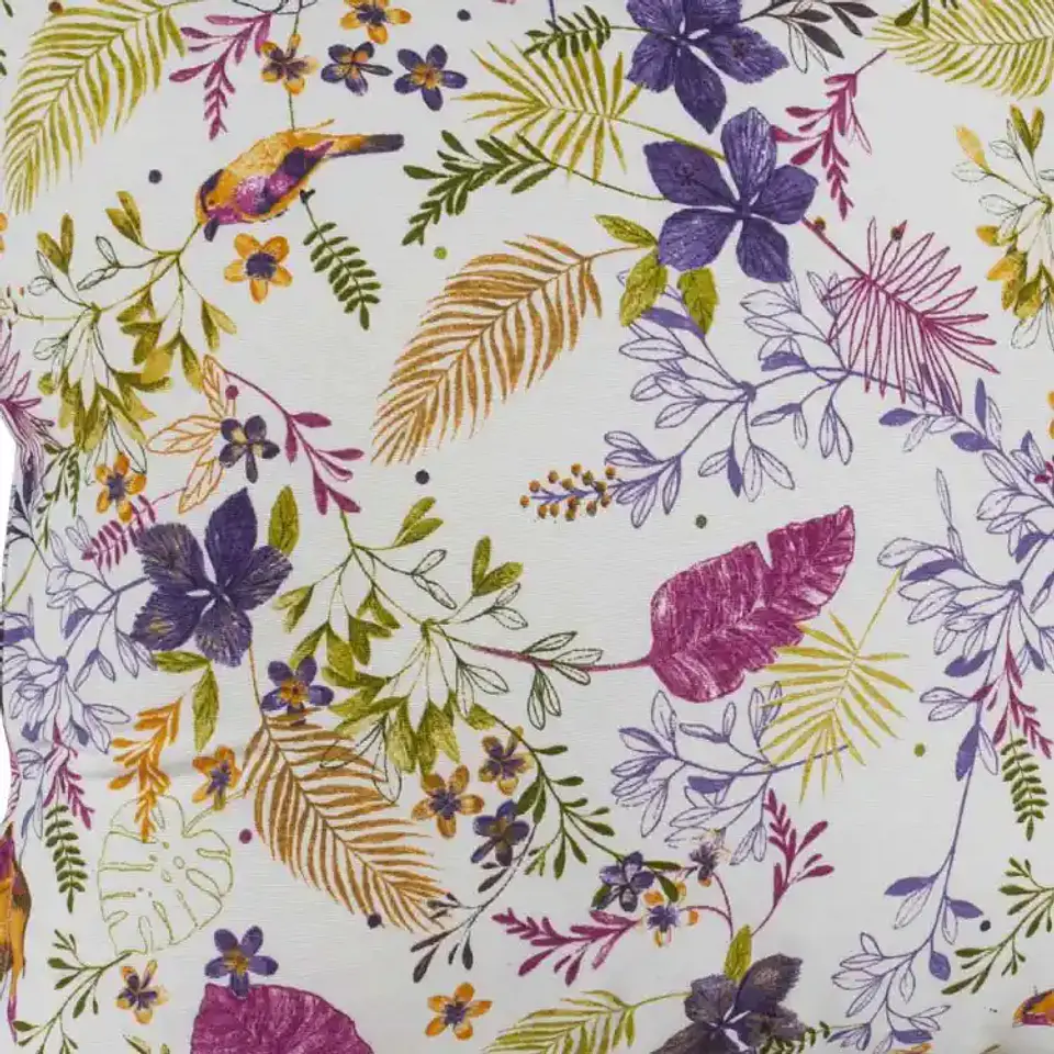 Cojín Lona Pajaritos Morado 50x50cm 2