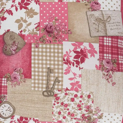 Cojín Lona Patchwork Burdeo 50x50cm