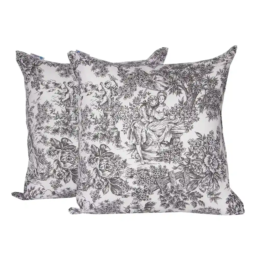 Set 2 Cojines Lona Paisaje Black 50x50cm 1