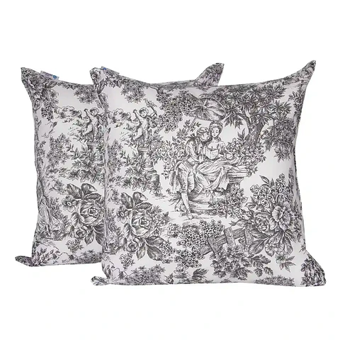 Set 2 Cojines Lona Paisaje Black 50x50cm