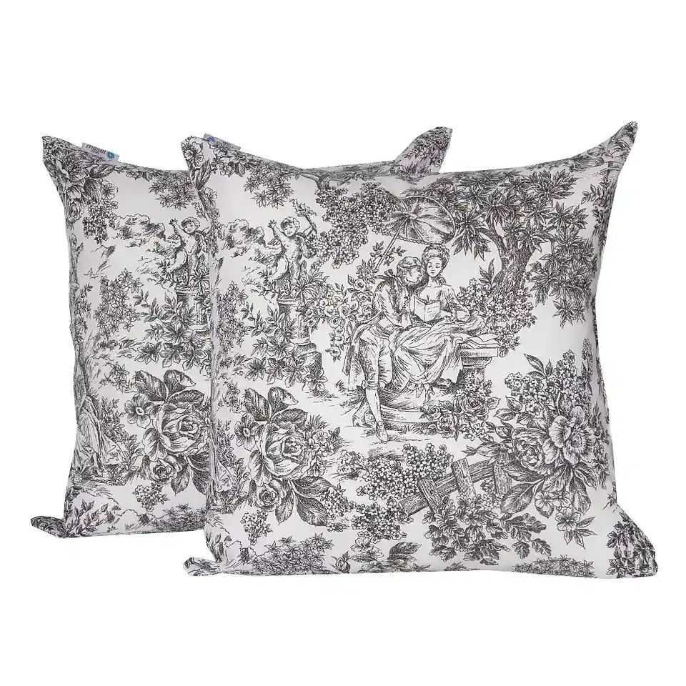 Set 2 Cojines Lona Paisaje Black 50x50cm 1