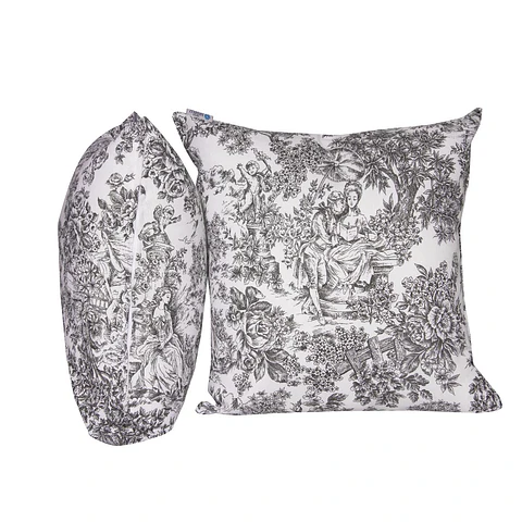 Set 2 Cojines Lona Paisaje Black 50x50cm