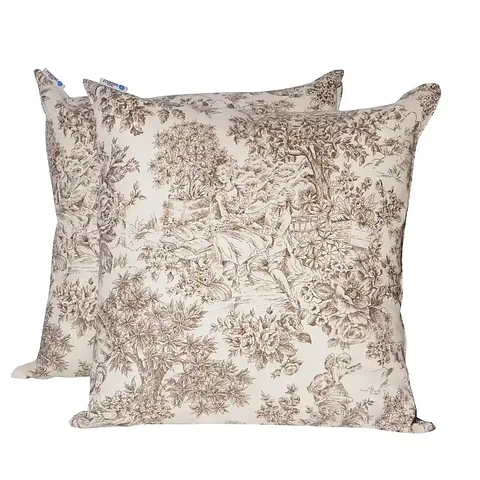 Set 2 Cojines Lona Paisaje Chocolate 50x50cm