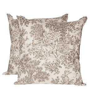 Set 2 Cojines Lona Paisaje Chocolate 50x50cm