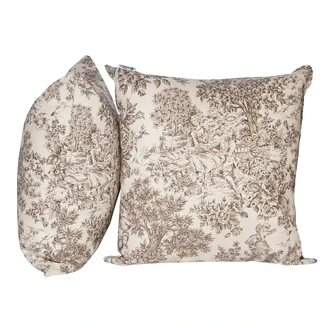 Set 2 Cojines Lona Paisaje Chocolate 50x50cm