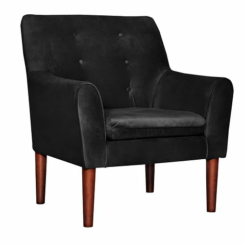 Poltrona Bergen Felpa Negro 78x98x70