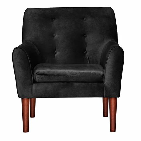Poltrona Bergen Felpa Negro 78x98x70