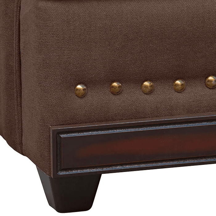 Sofá 3c Estambul Tachas Tela Chocolate 220x90x95 3