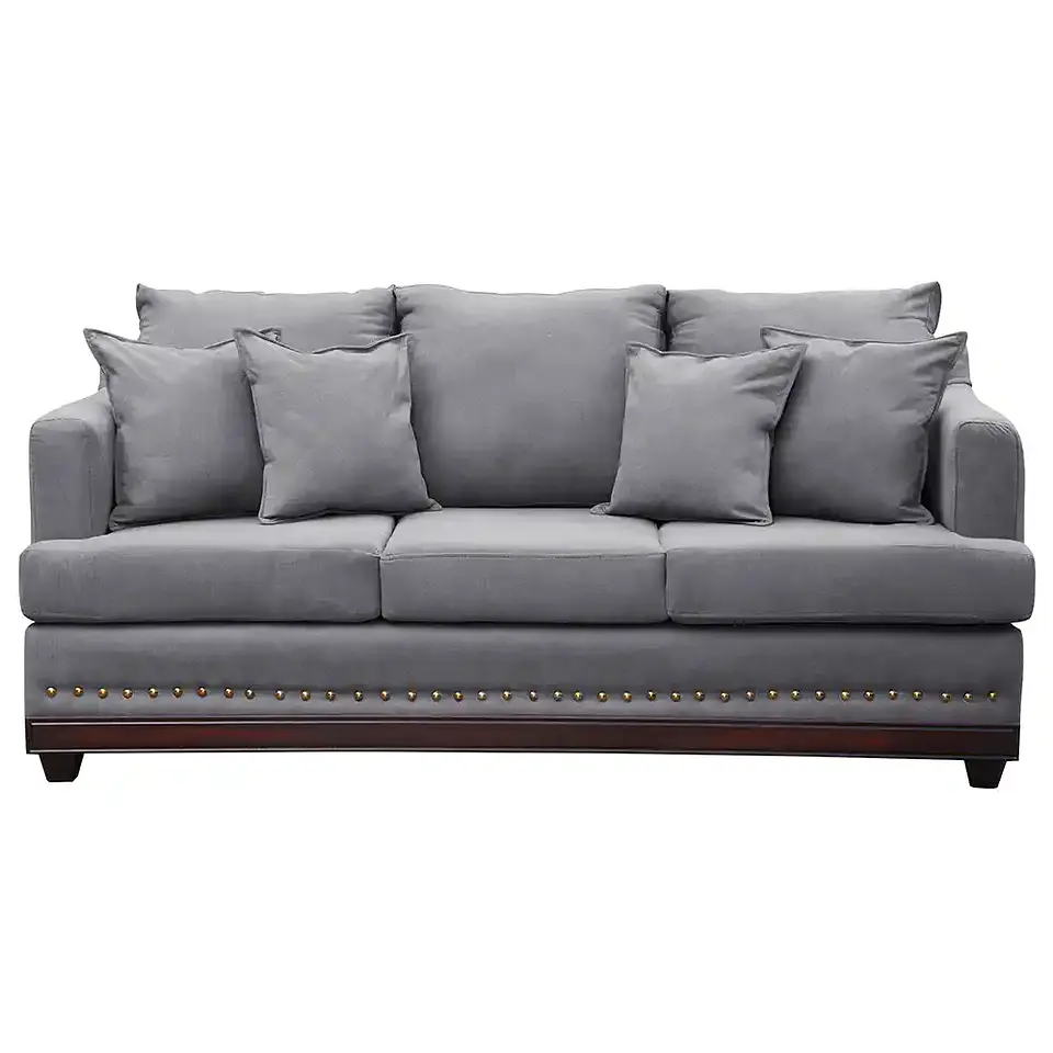 Sofá 3c Estambul Tachas Tela Gris 220x90x95 1