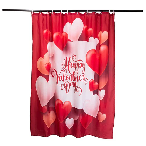 Set  Cortina Baño Valentine Day