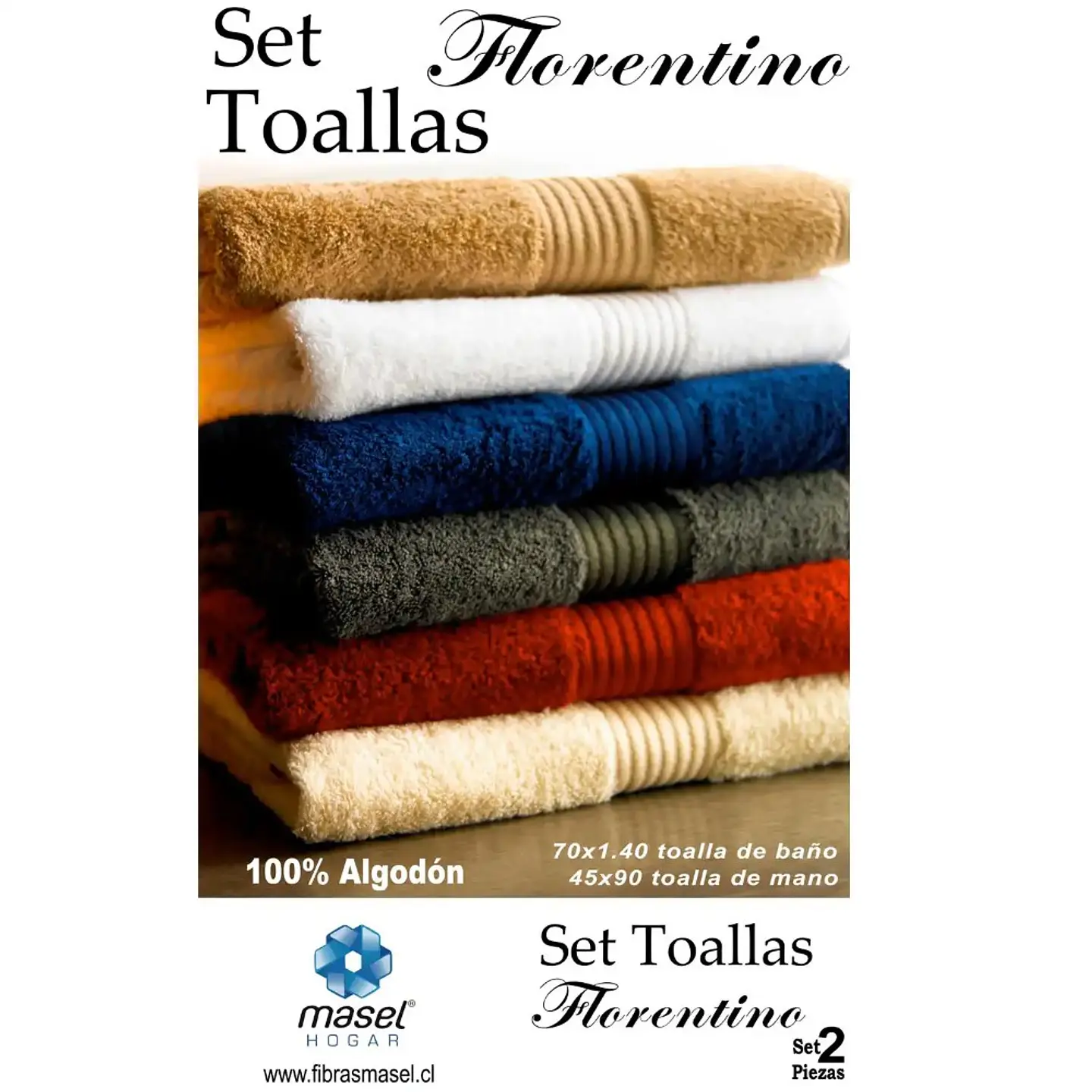 Juego de Toallas Azul Marino  100% Algodón 4