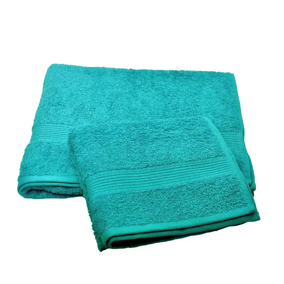 Juego Toallas Algodón  Turquesa 100% Algodón 1