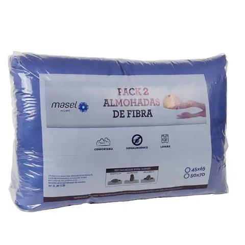 Pack Almohadas 50X70 Microfibra Azulino
