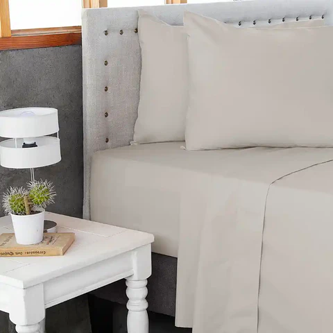 Juego de Sábanas Lisas  2 PL Beige