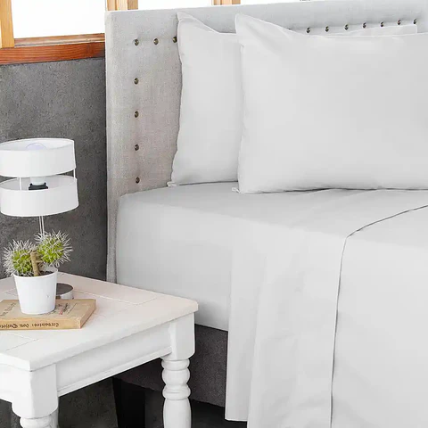 Juego de Sábanas Lisas  King  Blanca 