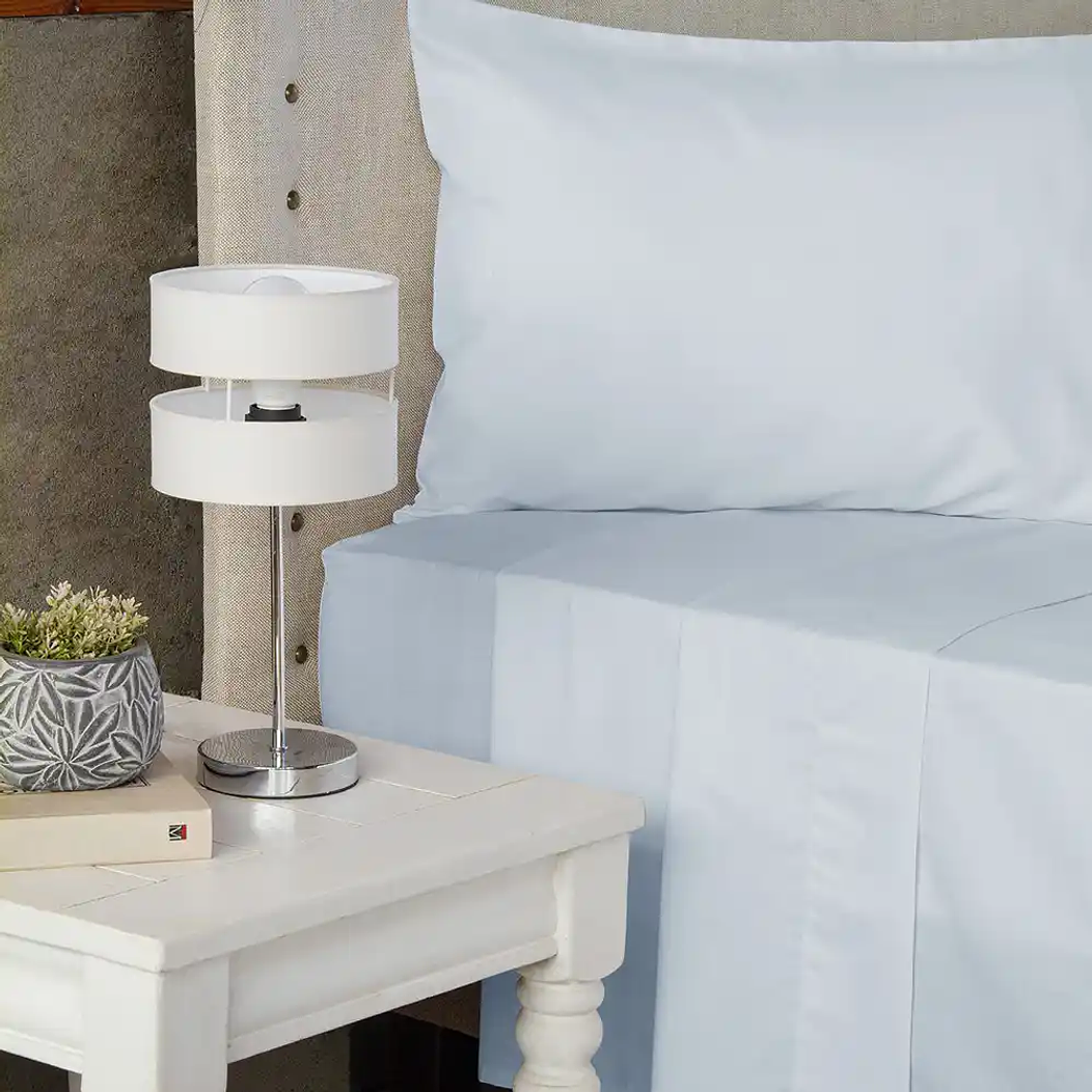 Juego de Sábanas Lisas 3 Piezas 1,5 Plaza Light Blue 1