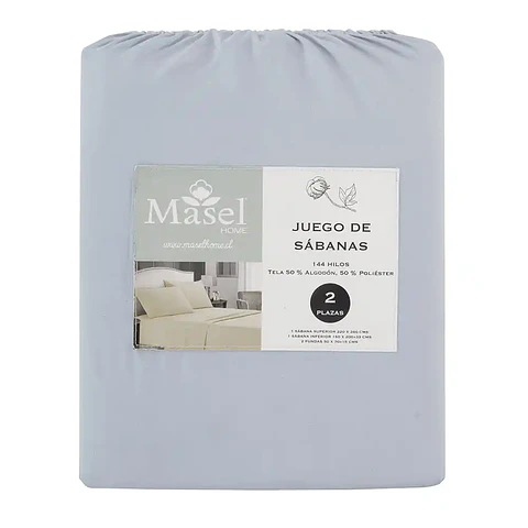 Juego de Sábanas Lisas 2PL  Celeste 
