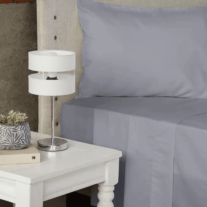 Juego de Sábanas Lisas 3 Piezas 1 Plaza Light Grey 1