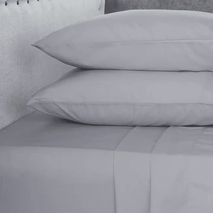 Juego de Sábanas Lisas 4 Piezas King Light Grey 3