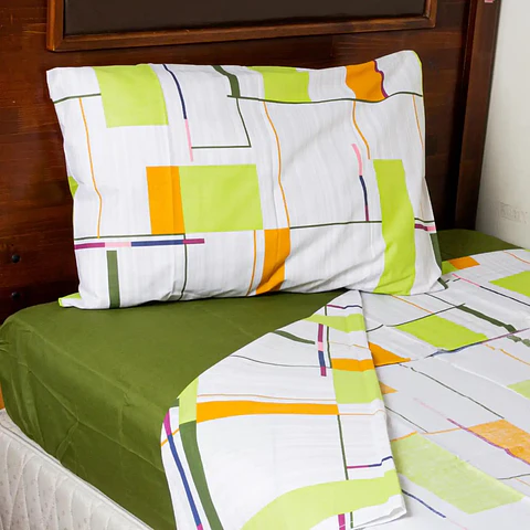 Juego de Sábanas Trix Olive 2 plaza