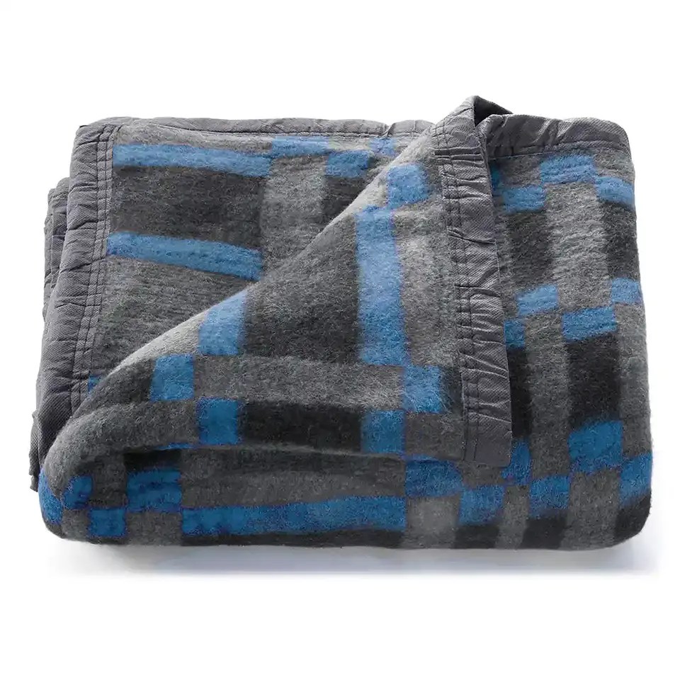Frazada Polycotton 1.5 plazas Grey-Light Blue 3
