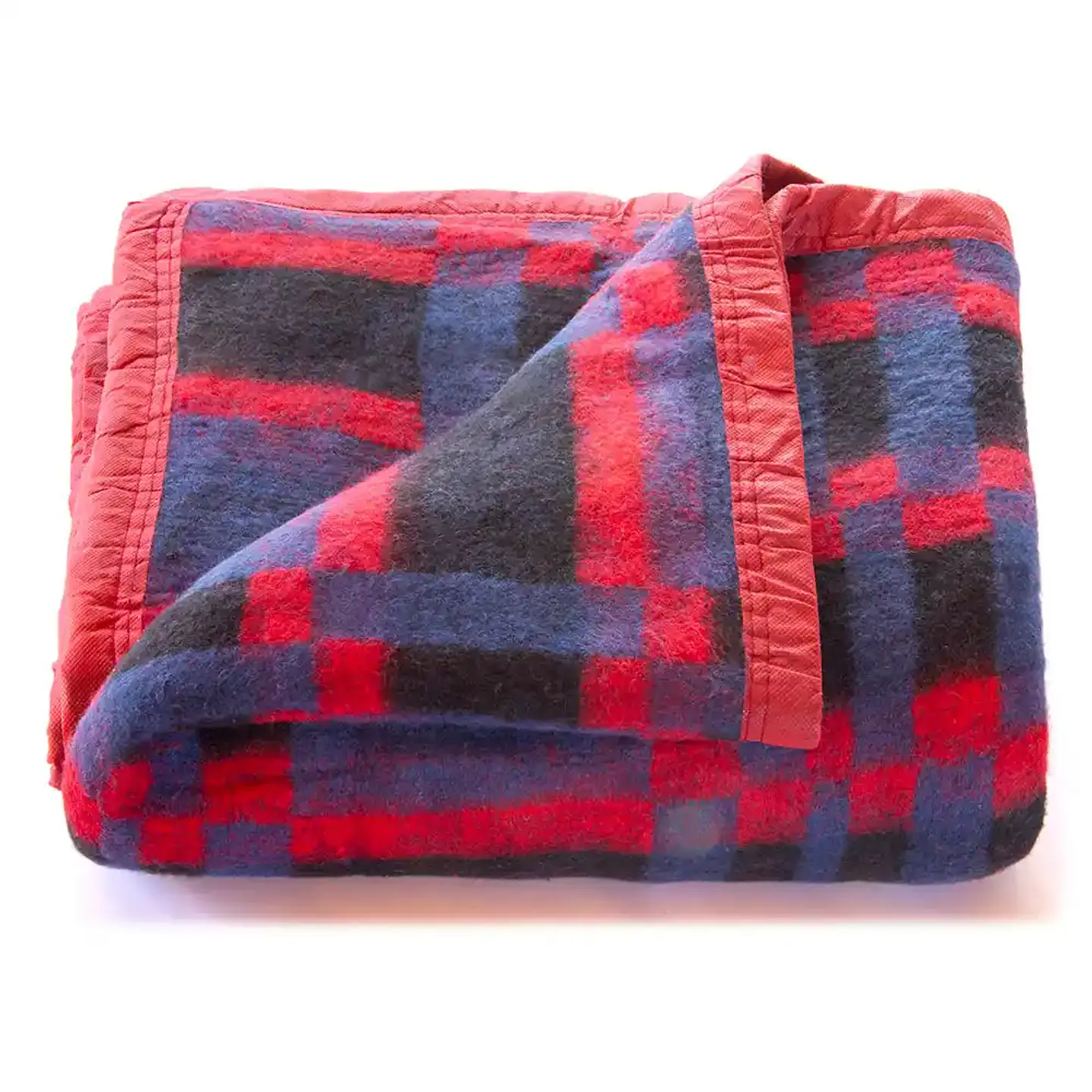 Frazada Polycotton 2 plazas Red-Blue 3