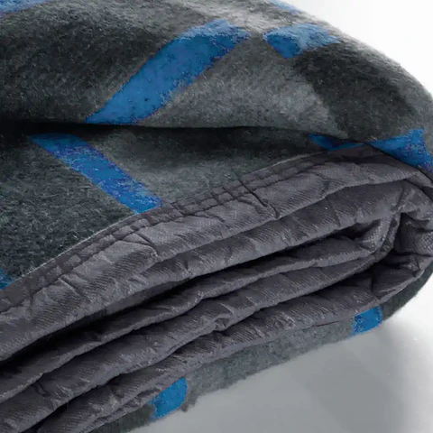 Frazada Polycotton 2 plazas Grey-Light Blue
