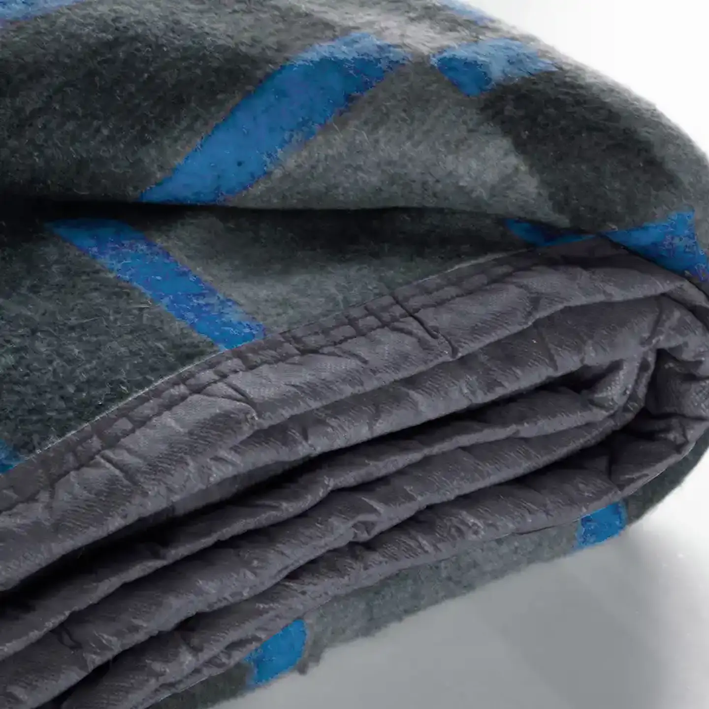 Frazada Polycotton 2 plazas Grey-Light Blue 2